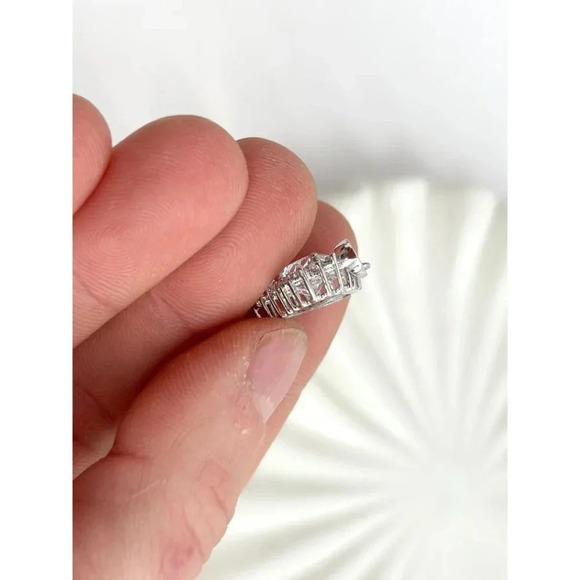 Stauer Signed Vintage Sterling Silver Heart Shaped Cut Center Stone Pendant - Picture 6 of 8